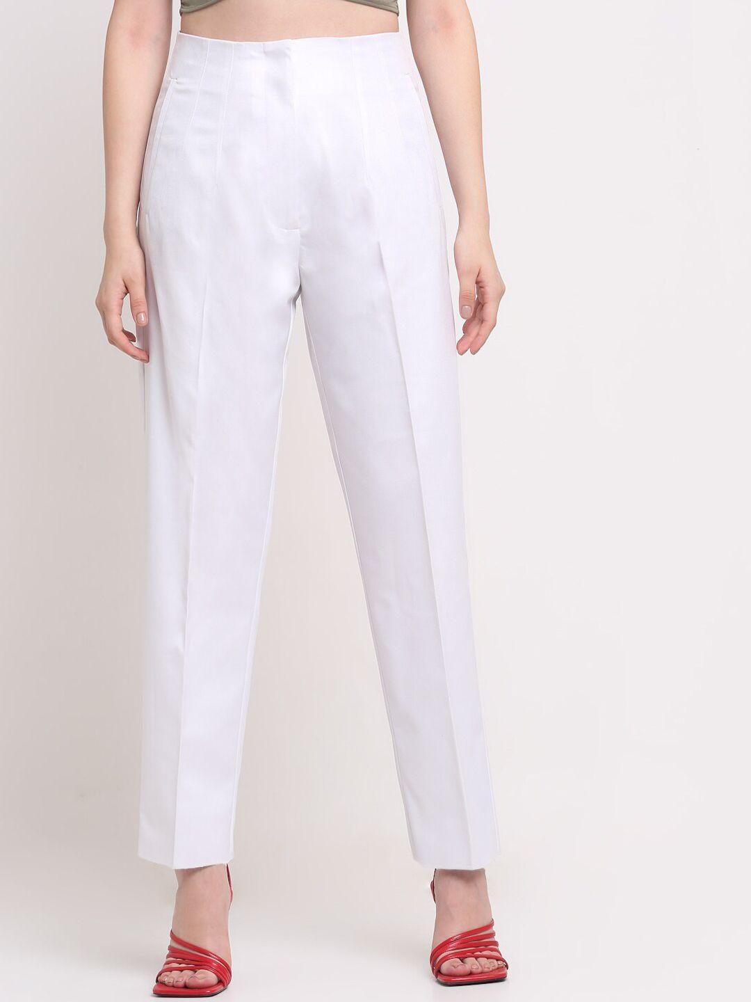 ennoble women smart slim fit high-rise trousers