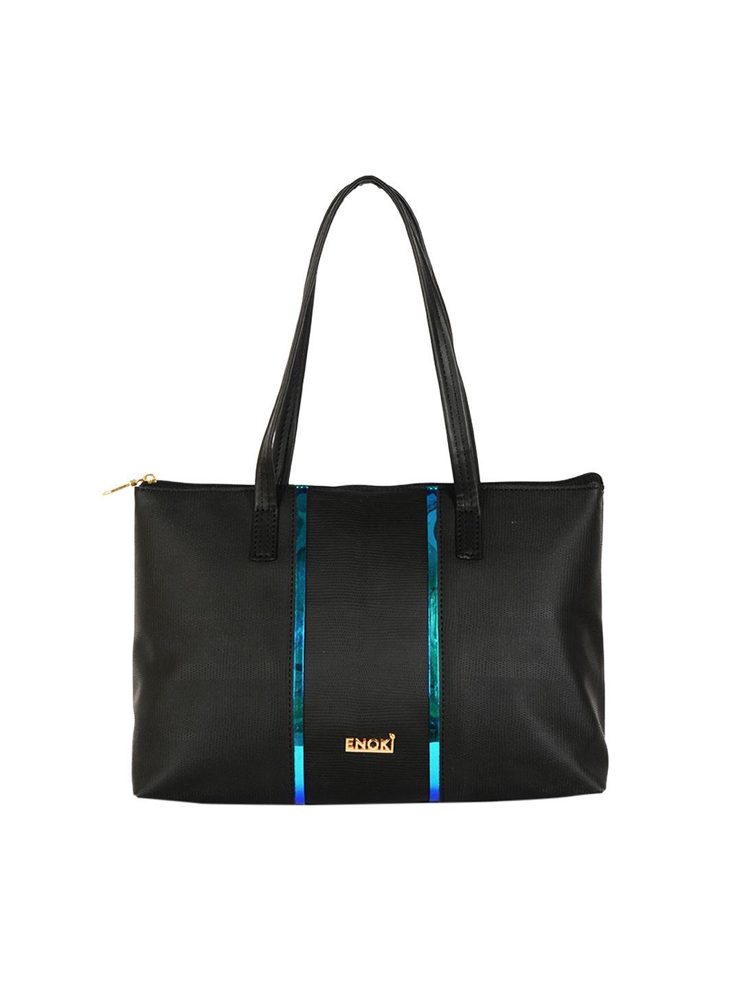 enoki black structured tote bag