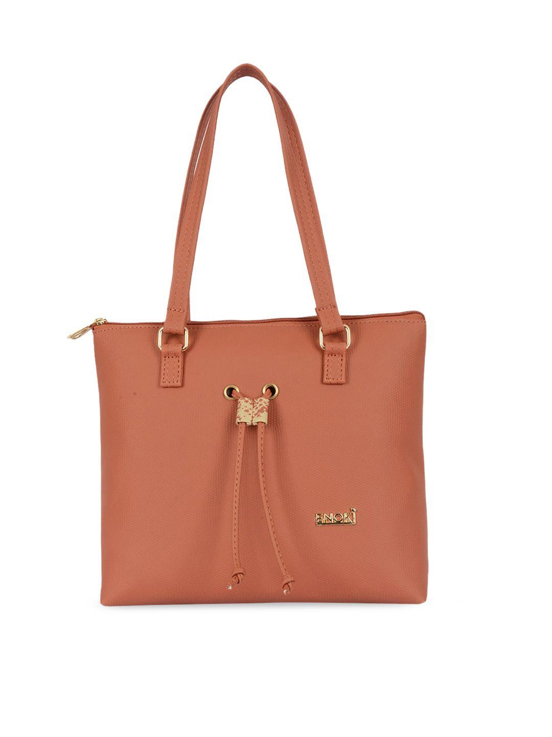 enoki peach-coloured structured shoulder bag