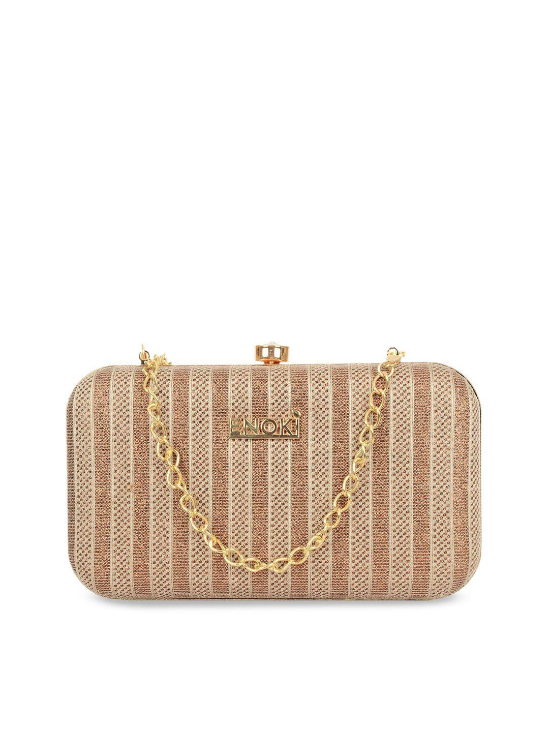 enoki striped clutch with twist lock