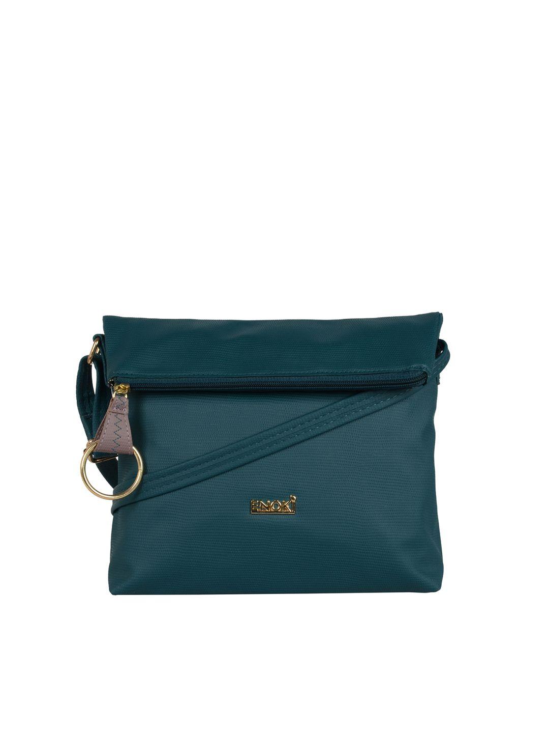 enoki teal blue structured sling bag