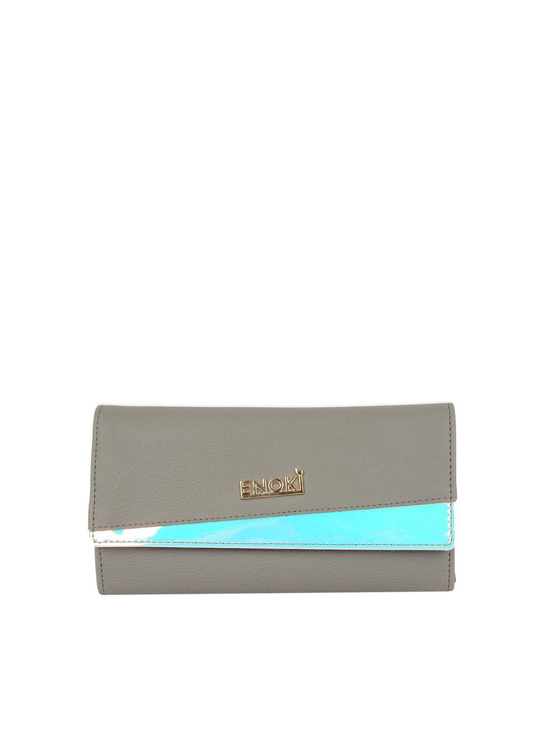 enoki women colourblocked three fold wallet