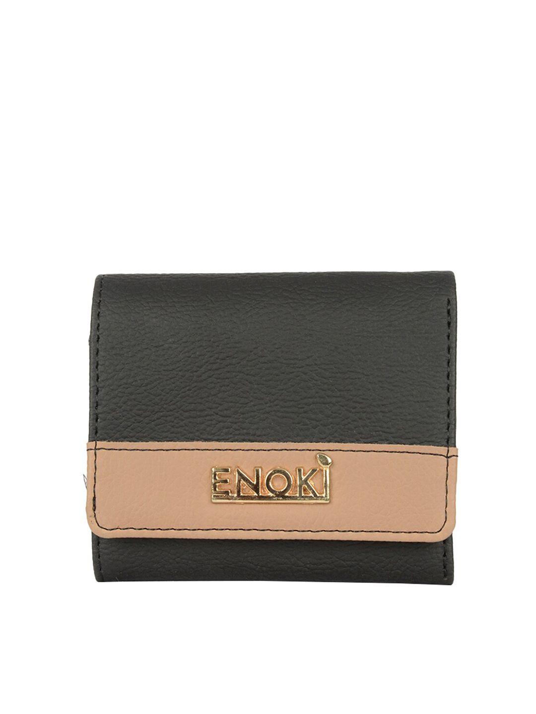 enoki women textured three fold wallet