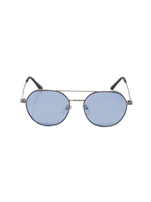 enrico eyewear blue round unisex sunglasses