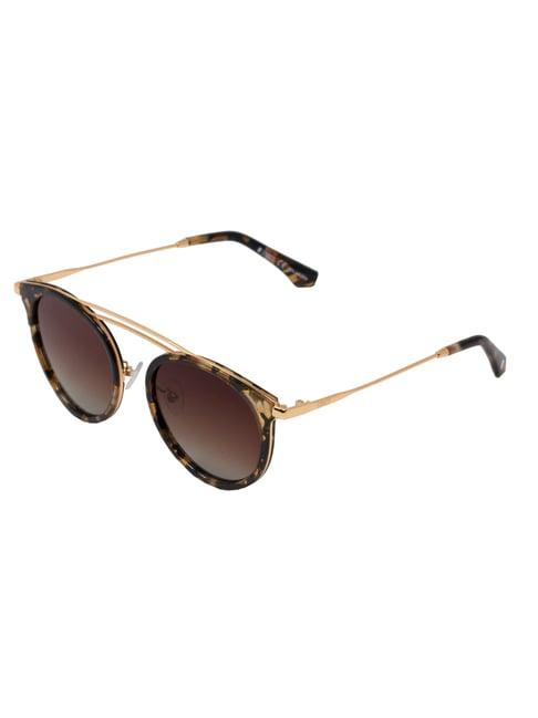 enrico eyewear brown round sunglasses for women