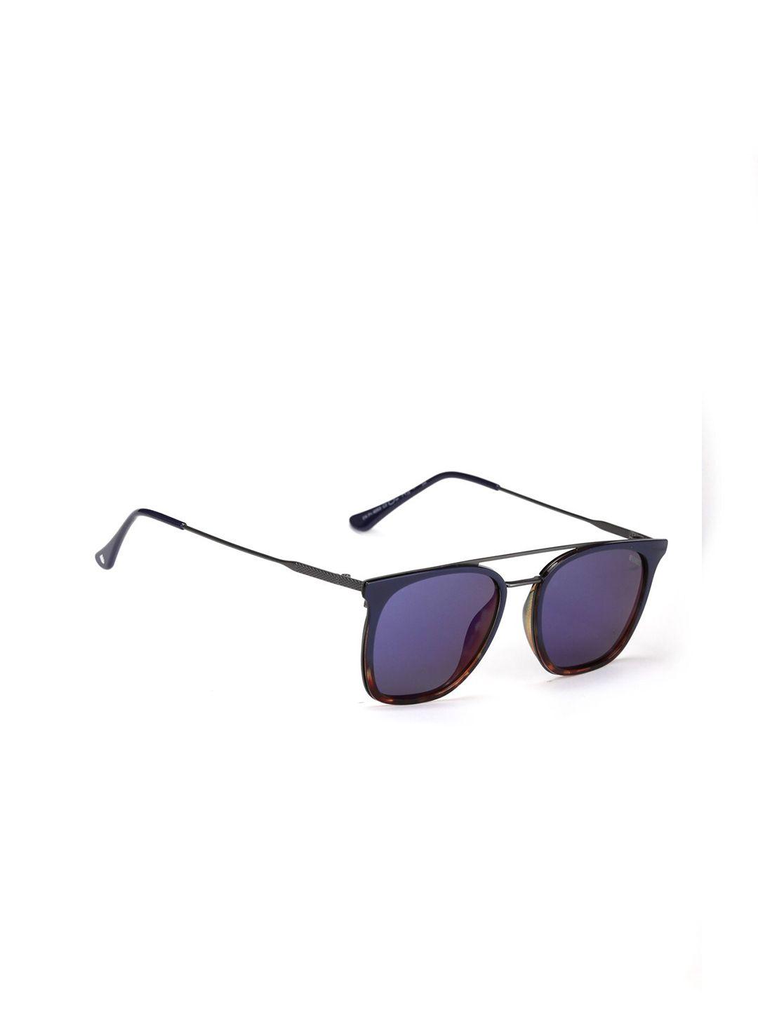 enrico men blue lens & brown wayfarer sunglasses with polarised & uv protected lens