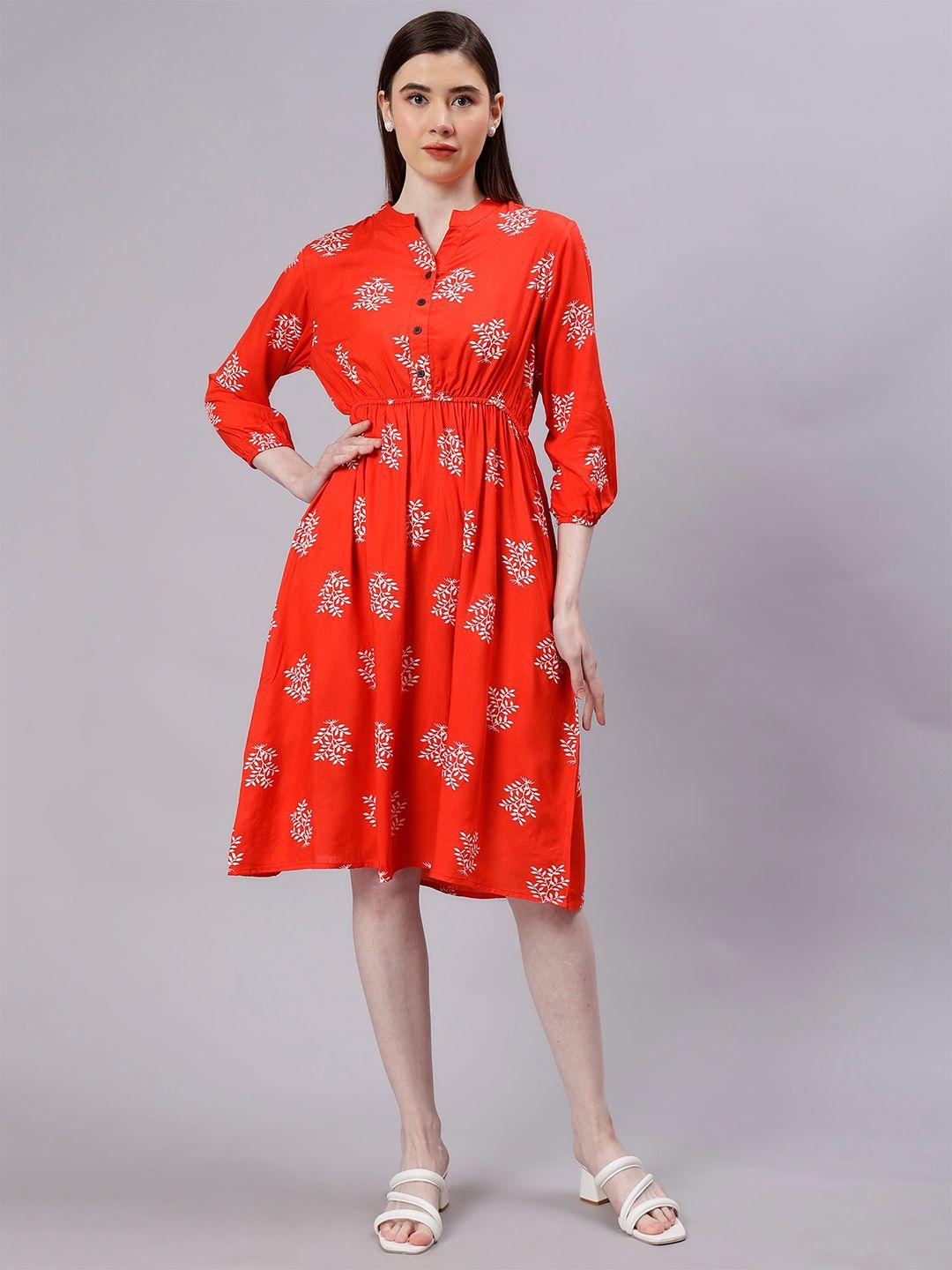 entellus floral print fit & flare dress