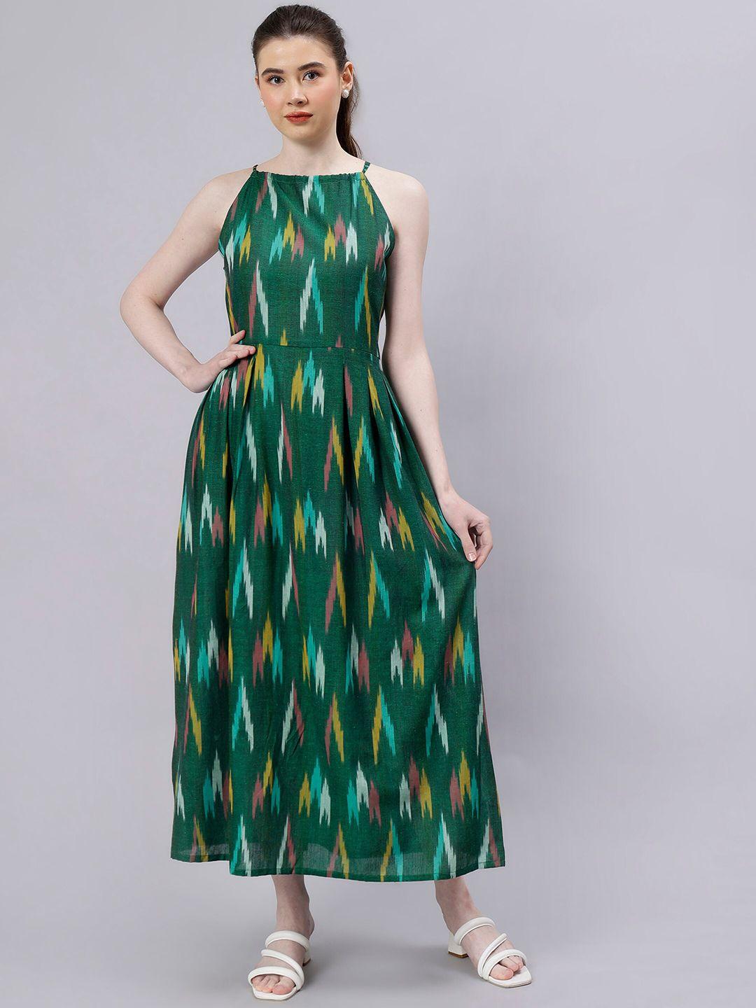 entellus print fit & flare midi dress