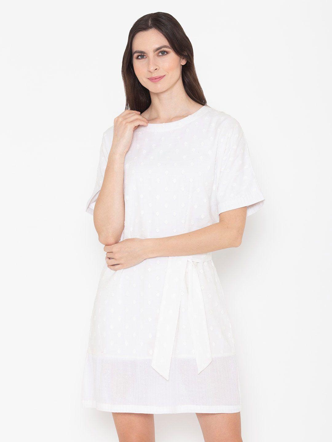 entellus white a-line dress