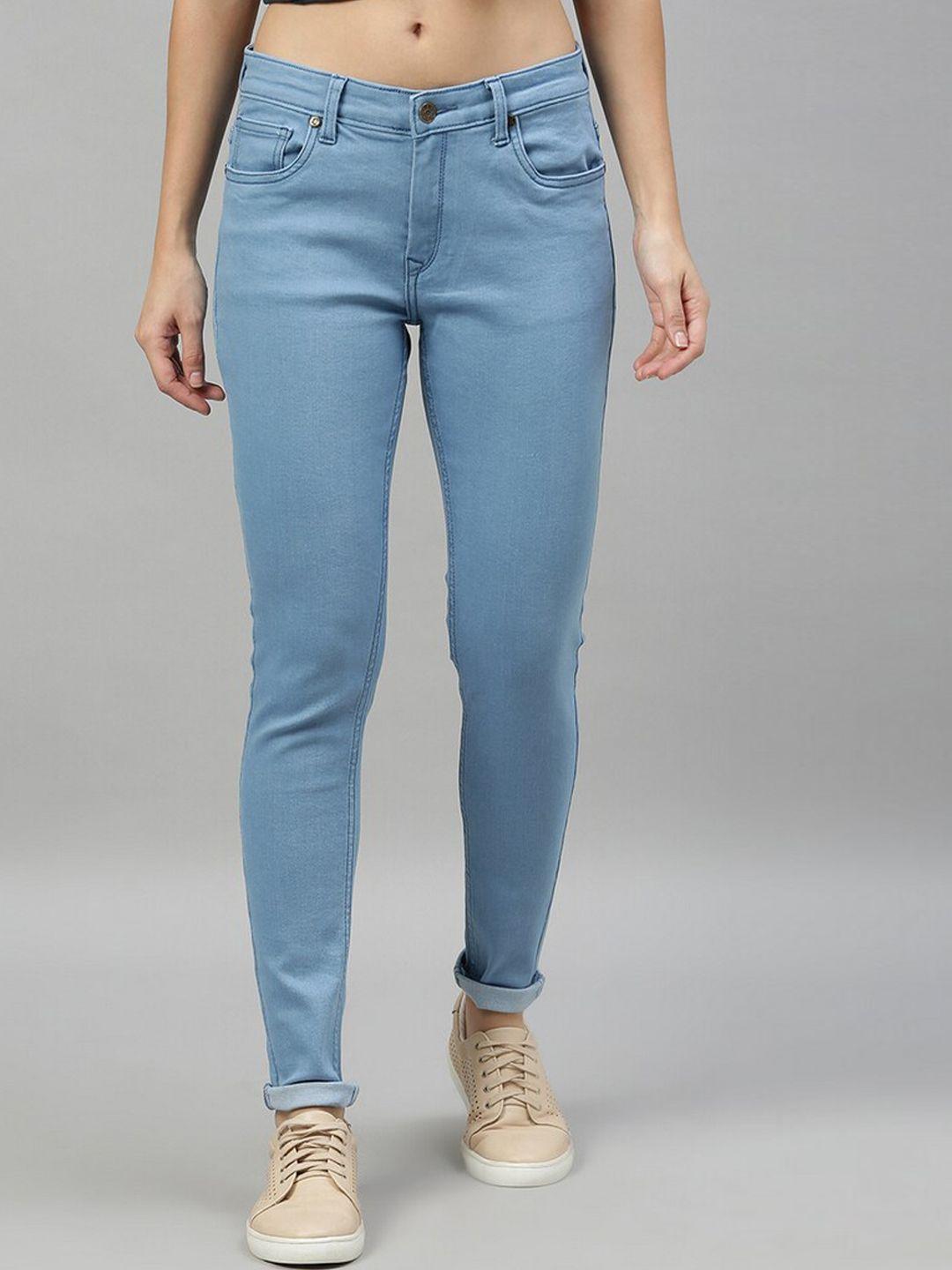 enviously young women blue mid rise slim fit cotton stretchable jeans