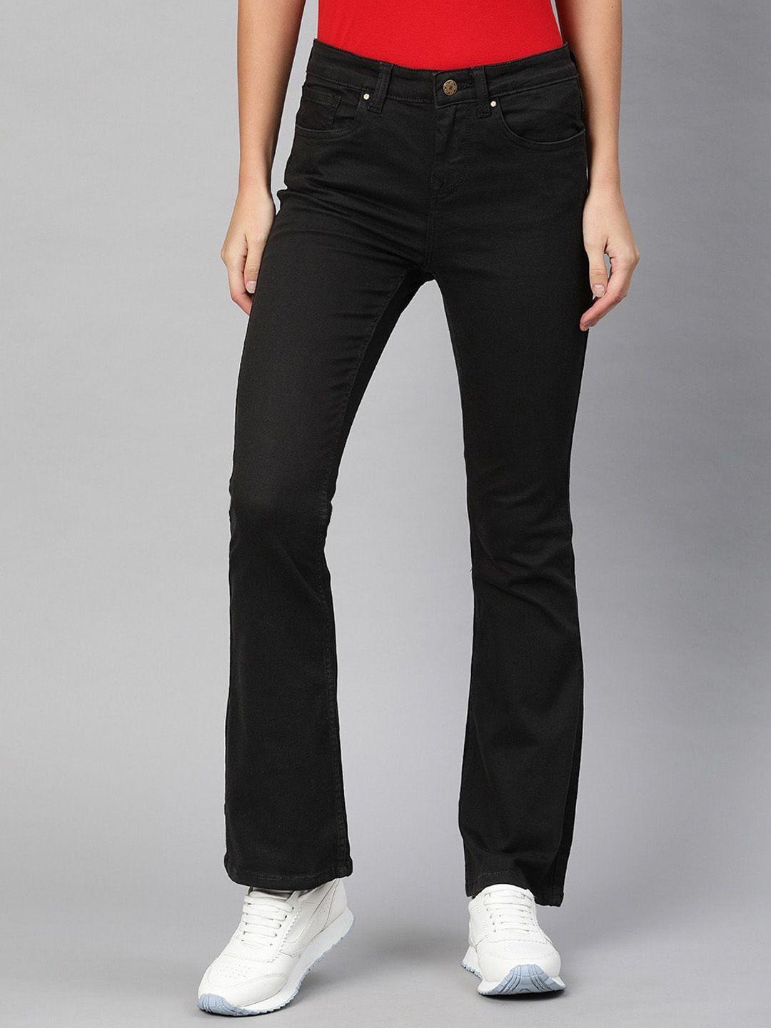 enviously young women jean bootcut high-rise stretchable jeans