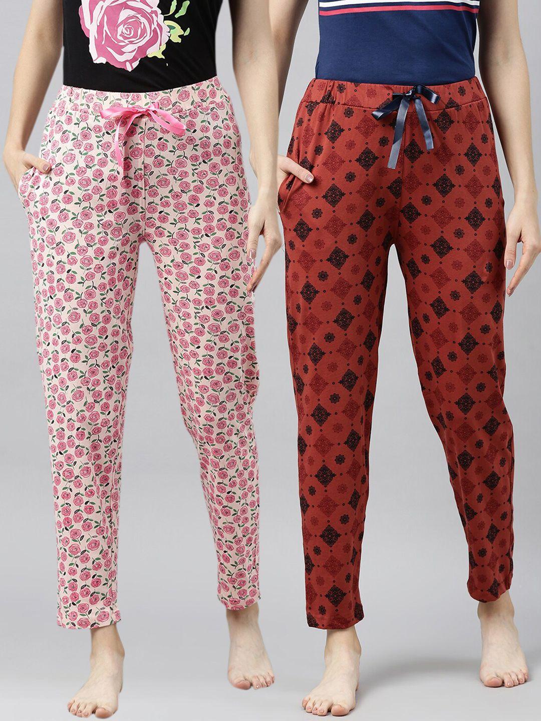 enviously young women pack of 2 printed cotton lounge pants