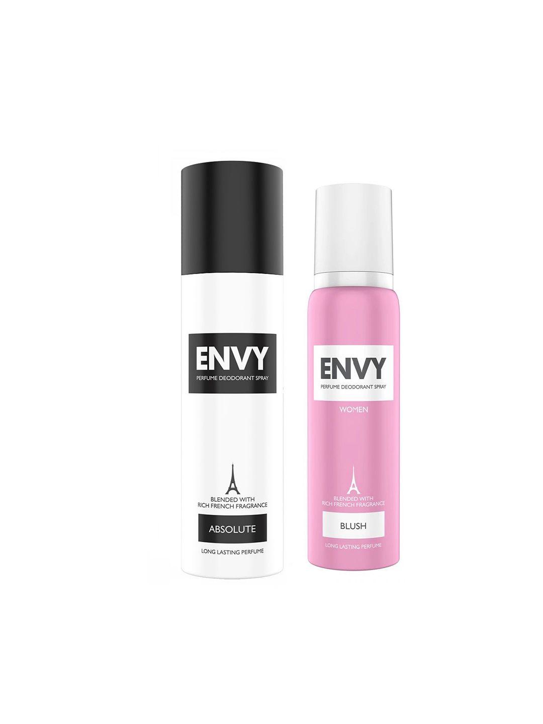 envy men absolute and women blush perfume deodorant 120 ml each
