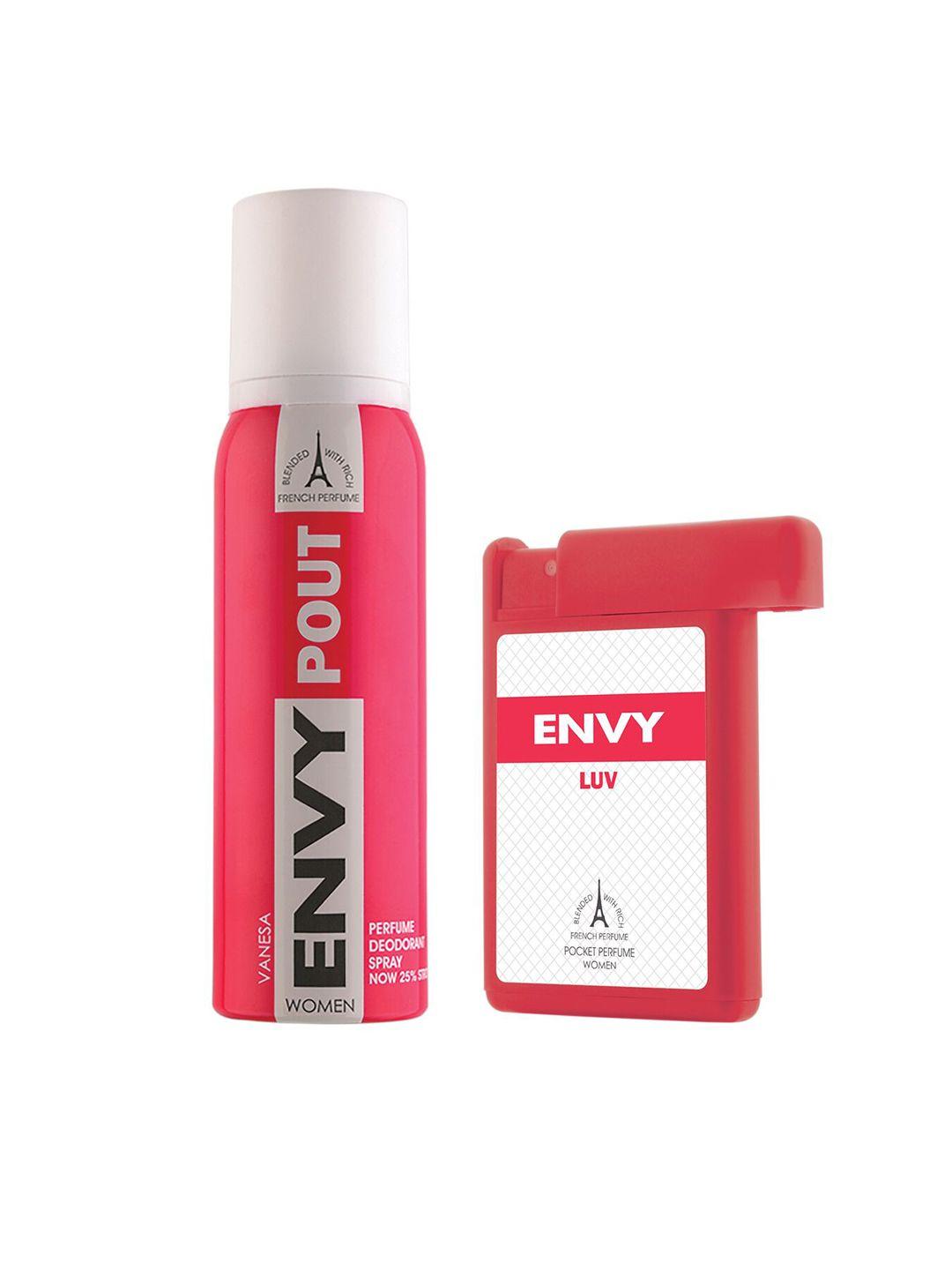 envy set of pout deodorant spray & luv pocket perfume