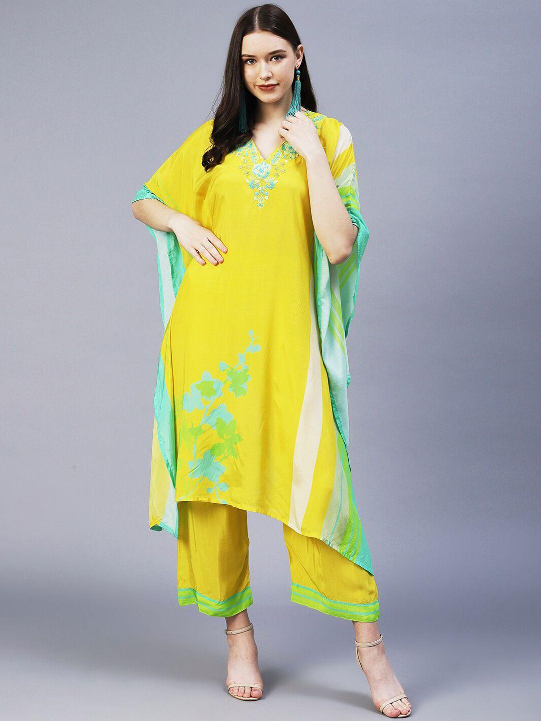 envy me by fashor women embroidered kurta with palazzos