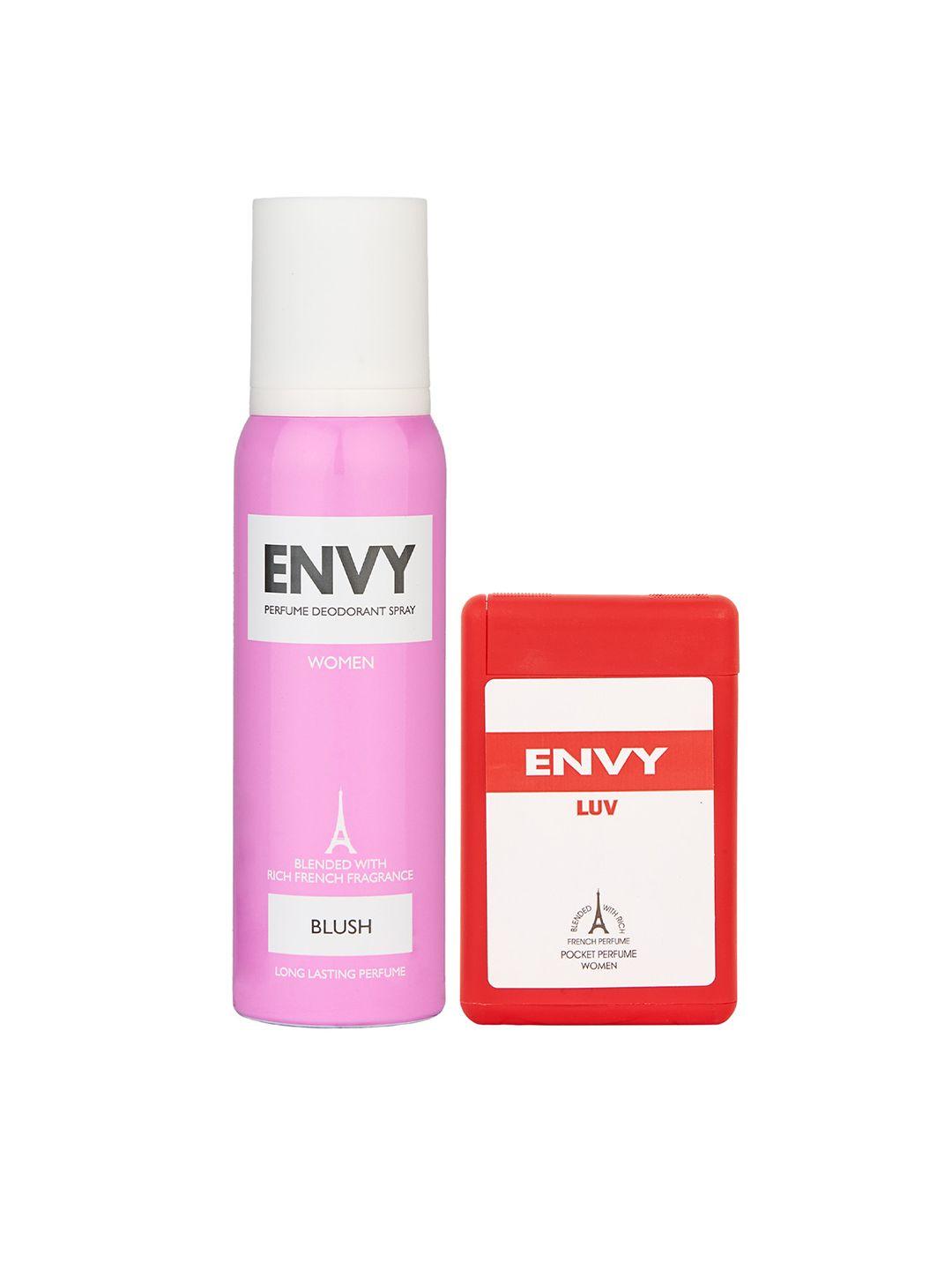 envy women blush perfume deodorant 115g & luv pocket perfume 18ml combo