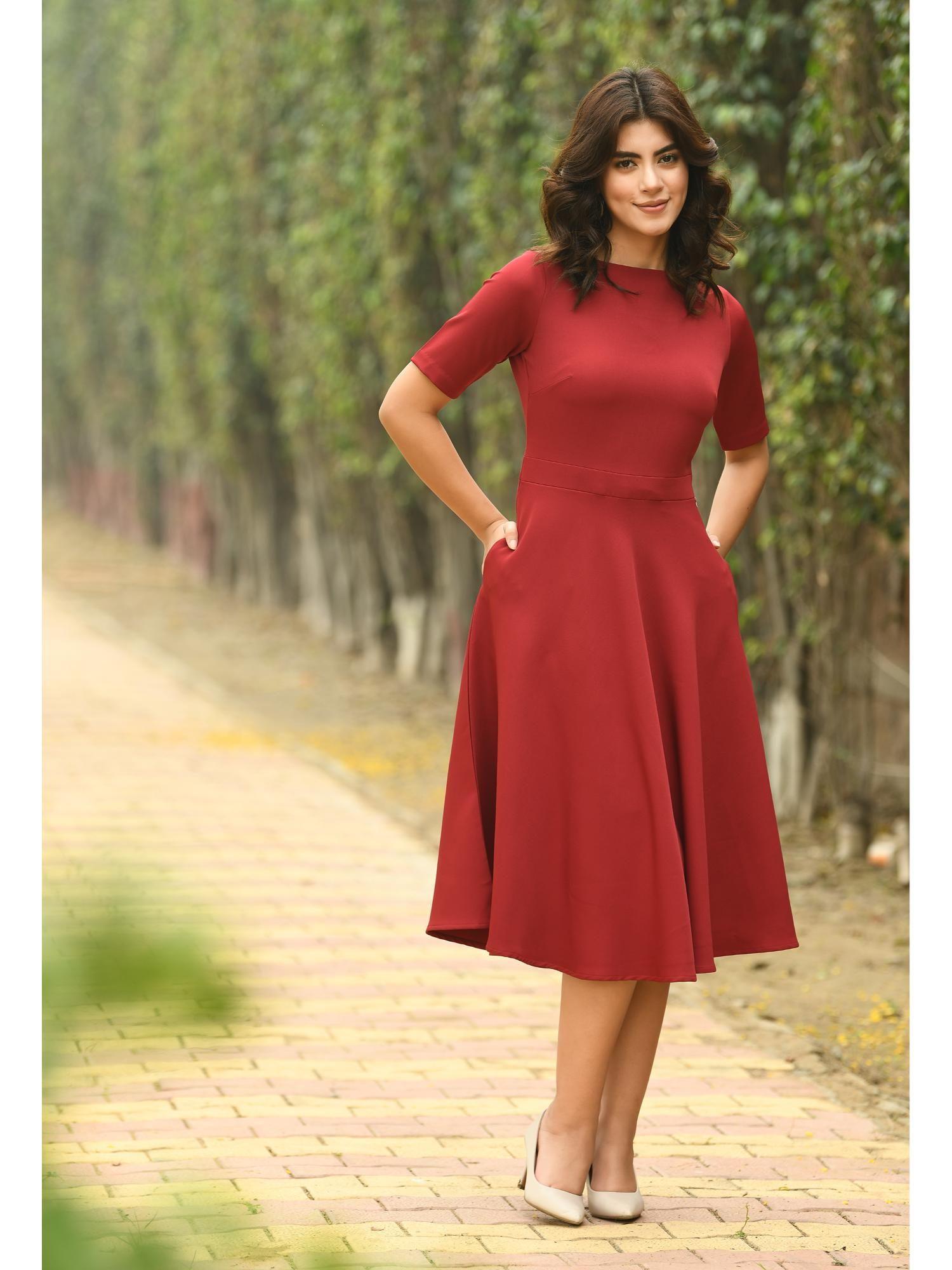 epitome classic a-line dress - red