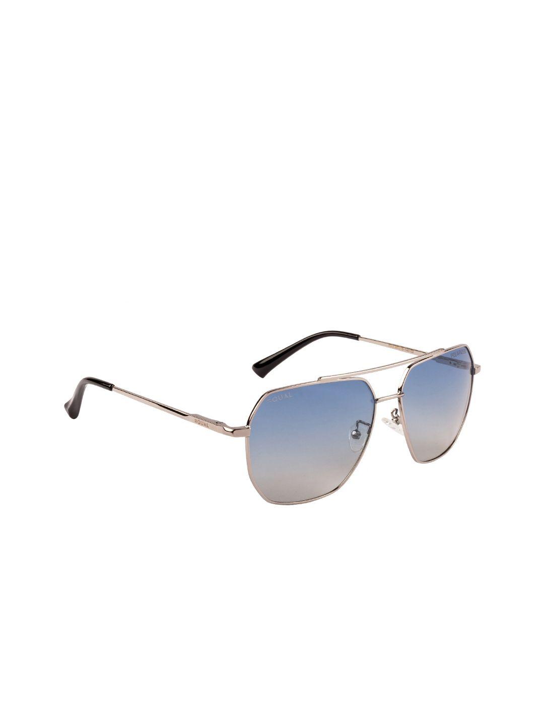 equal unisex blue lens & silver-toned aviator sunglasses - 7012 59016-140 c2