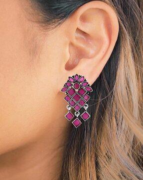 er1000142 navratri special jewellery kundan studded dangler earrings