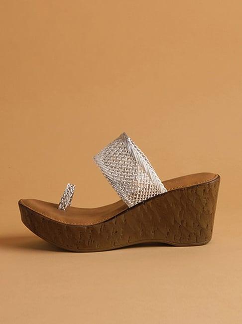 eridani women's cana silver toe ring wedges