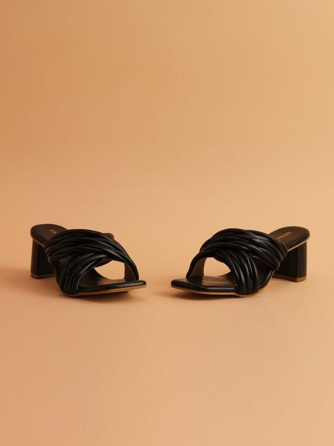 eridani women's edie black cross strap sandals