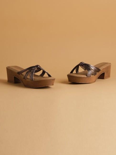eridani women's koi gun metal casual sandals
