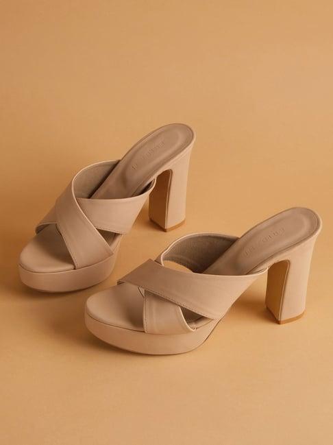 eridani women's shea beige cross strap sandals