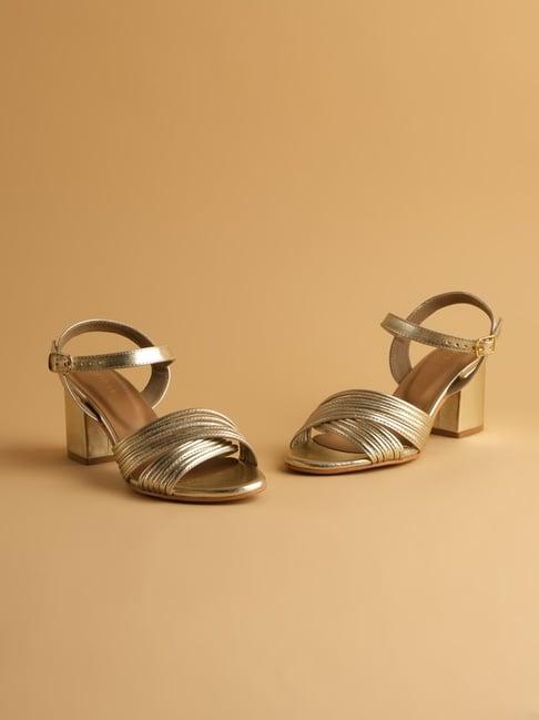 eridani women's vera gold ankle strap sandals