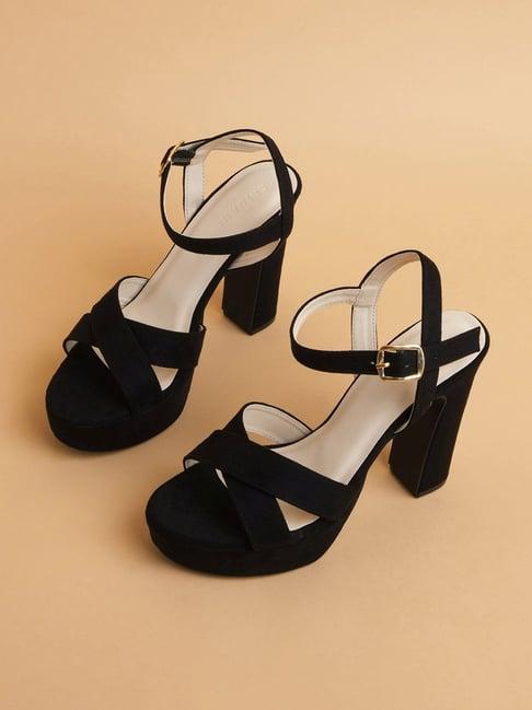 eridani women's veronic black ankle strap sandals
