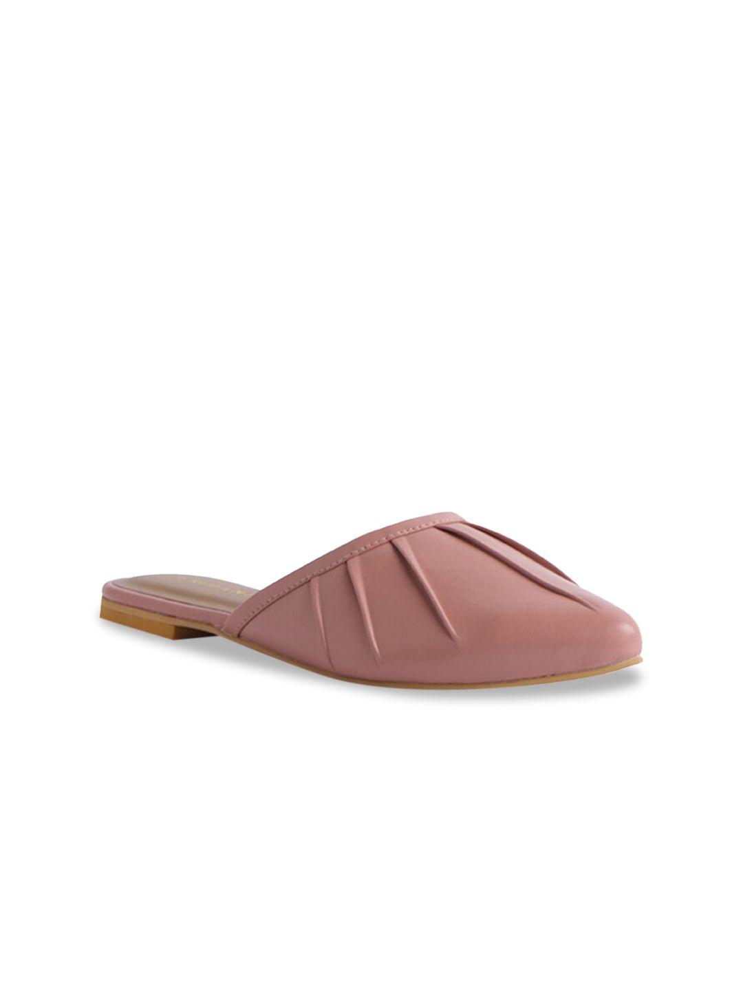 eridani women peach-coloured mules flats