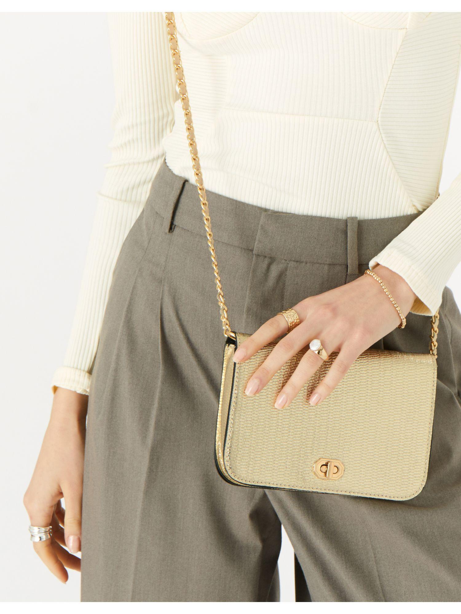 erin gold solid sling bag