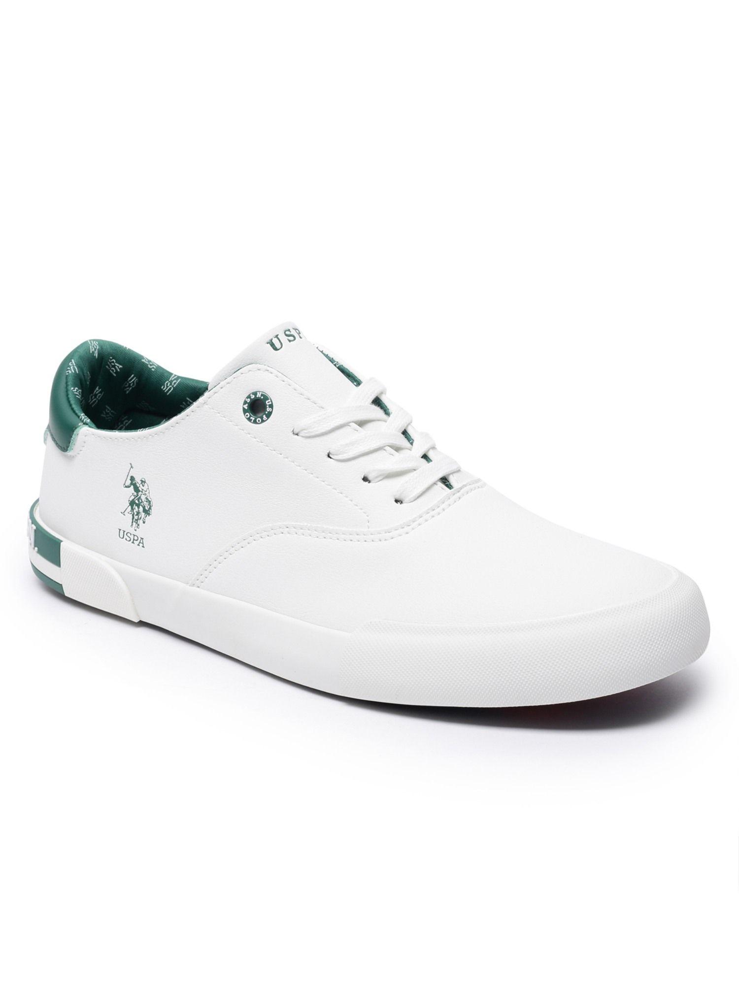erland men casual solid white sneakers