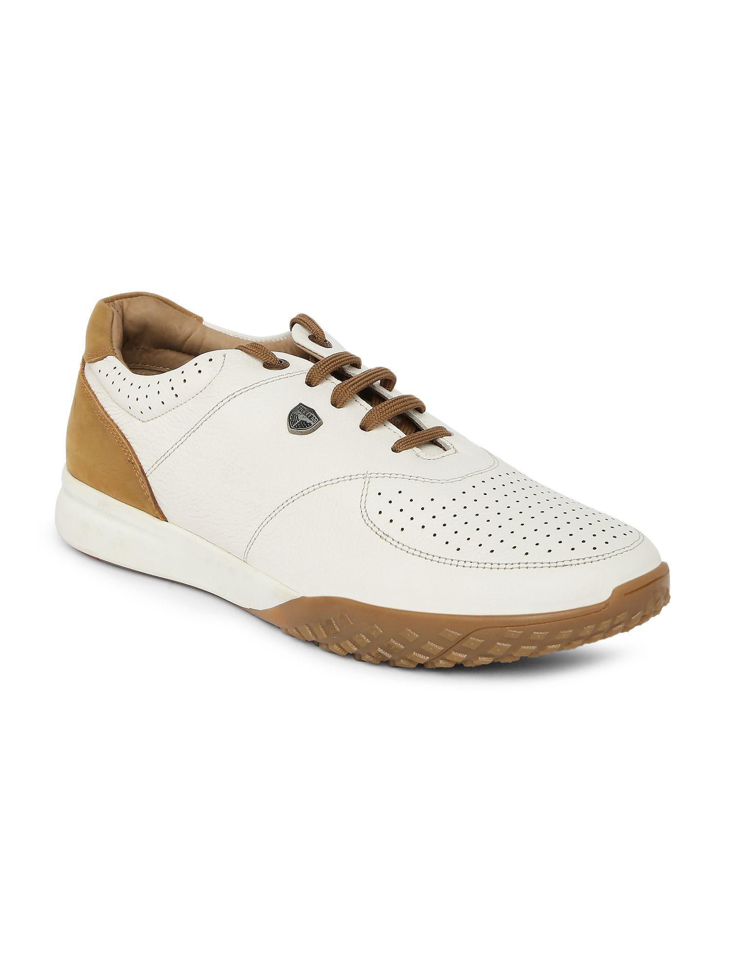 erling fine mild natural leather off white casual shoes for men