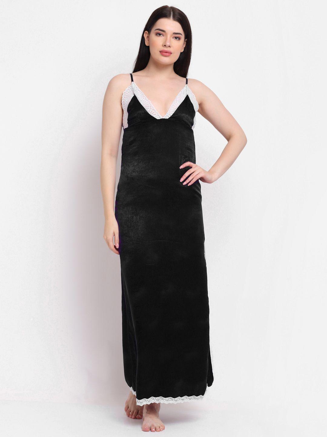 erotissch black maxi nightdress