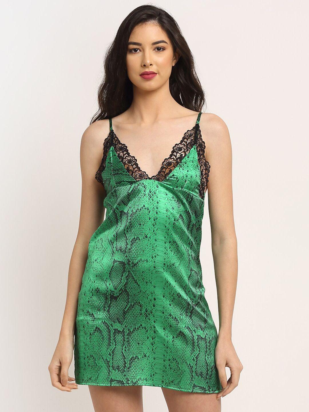 erotissch green printed nightdress