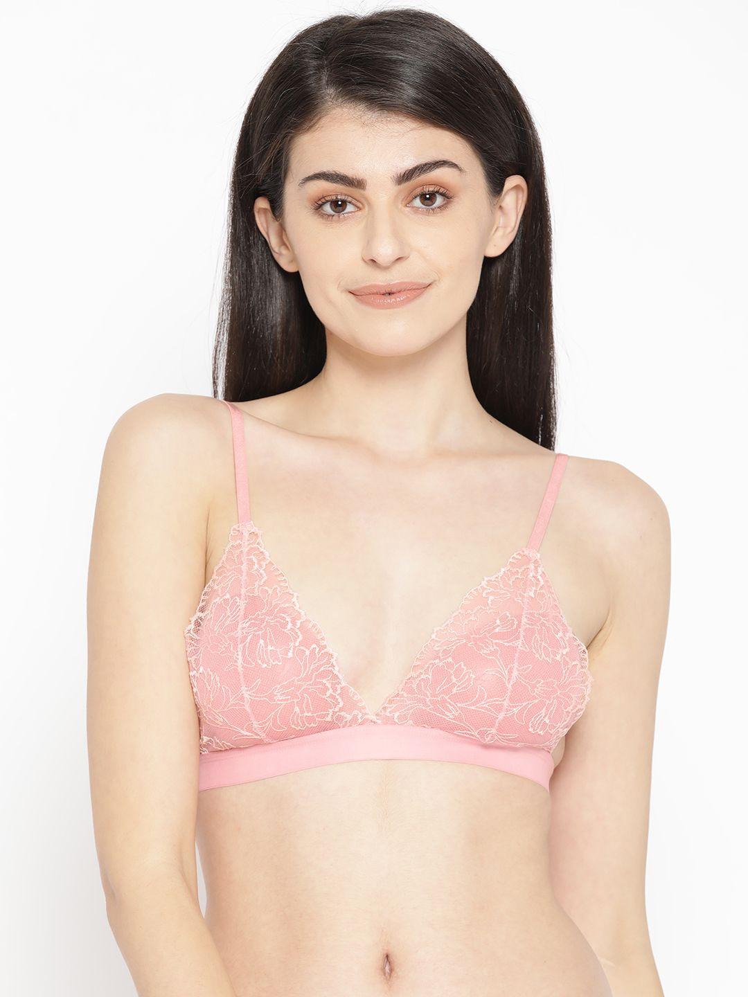 erotissch pink lace non-wired non padded everyday bra