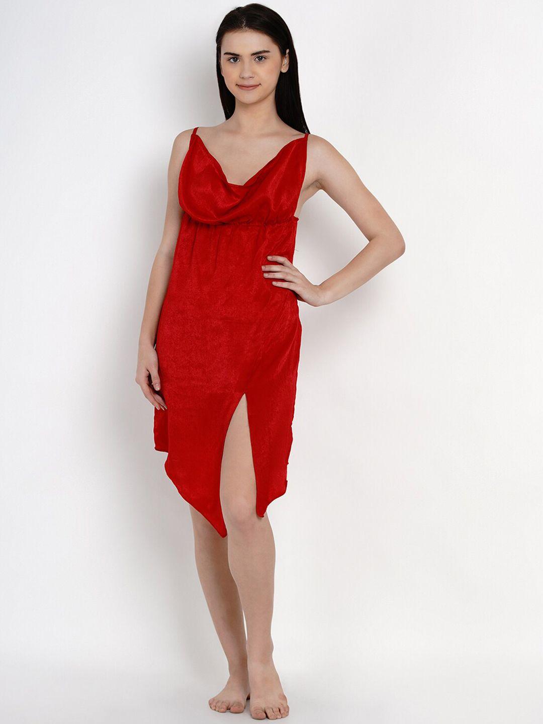 erotissch red solid nightdress