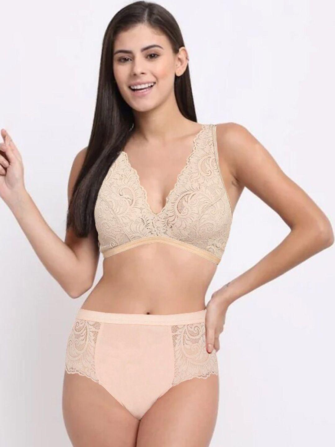 erotissch women coloured solid lace lingerie set ails-19