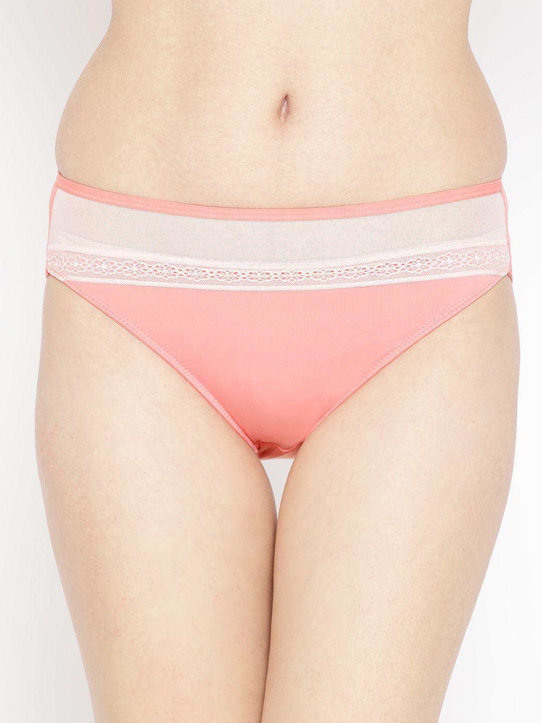 erotissch women pink solid bikini briefs aip-6b