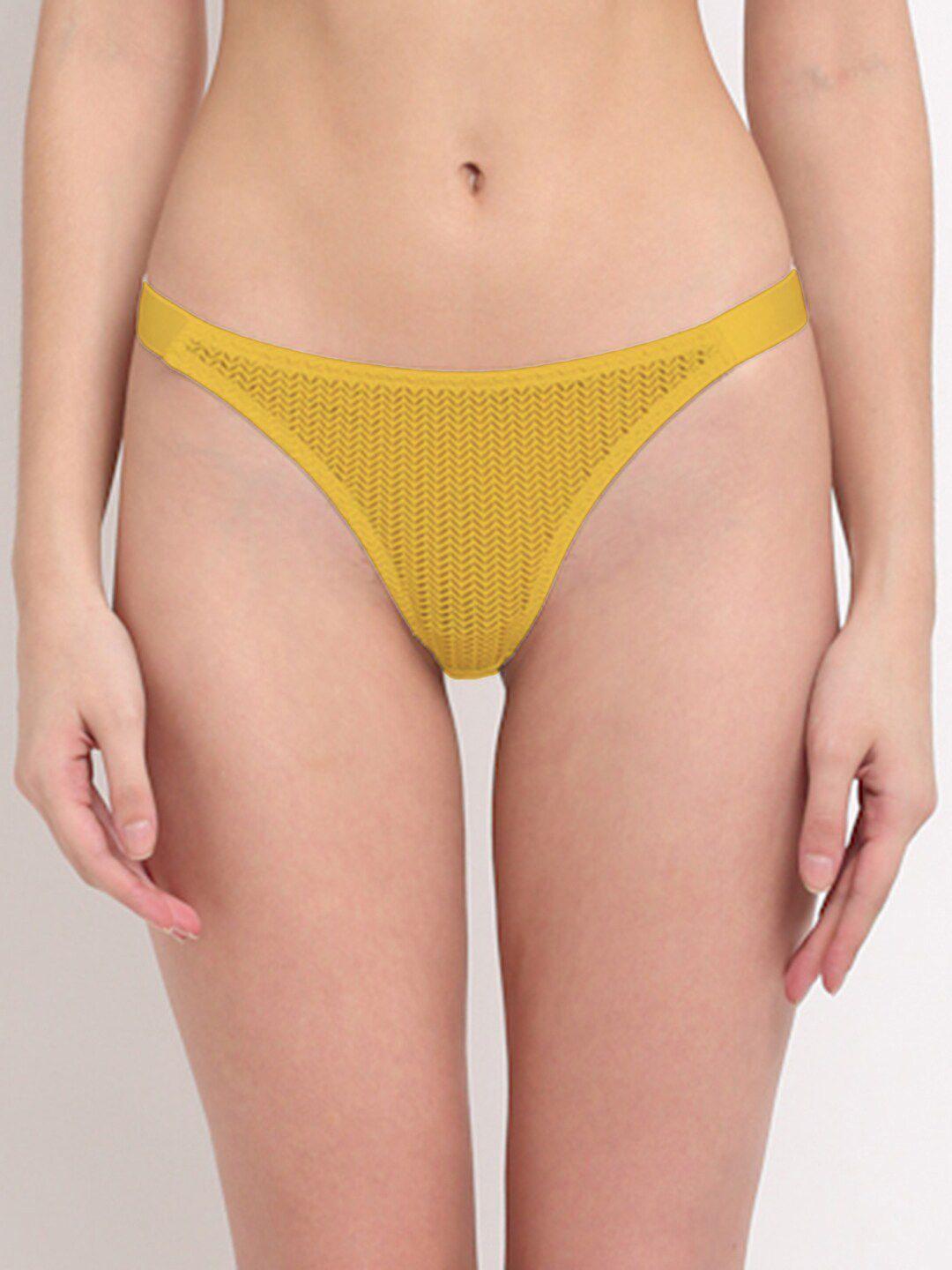 erotissch women self design low-rise thong briefs