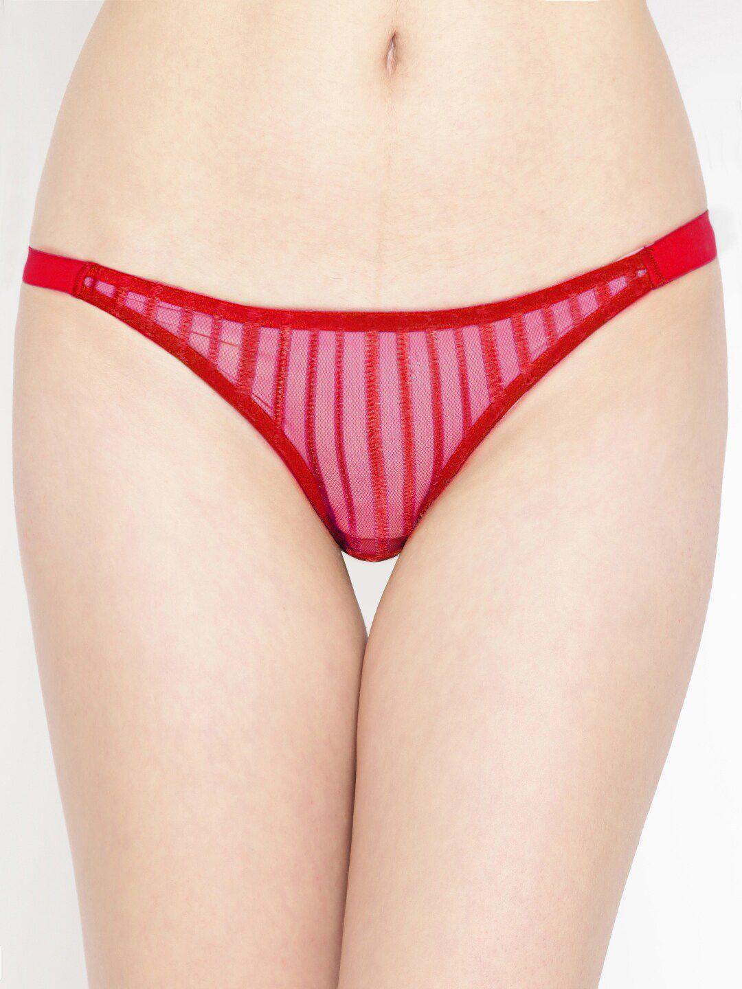 erotissch women striped low-rise thong briefs