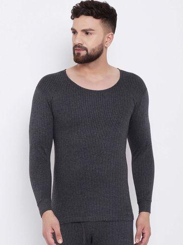 esancia round neck full sleeves anthra thermal upper for men
