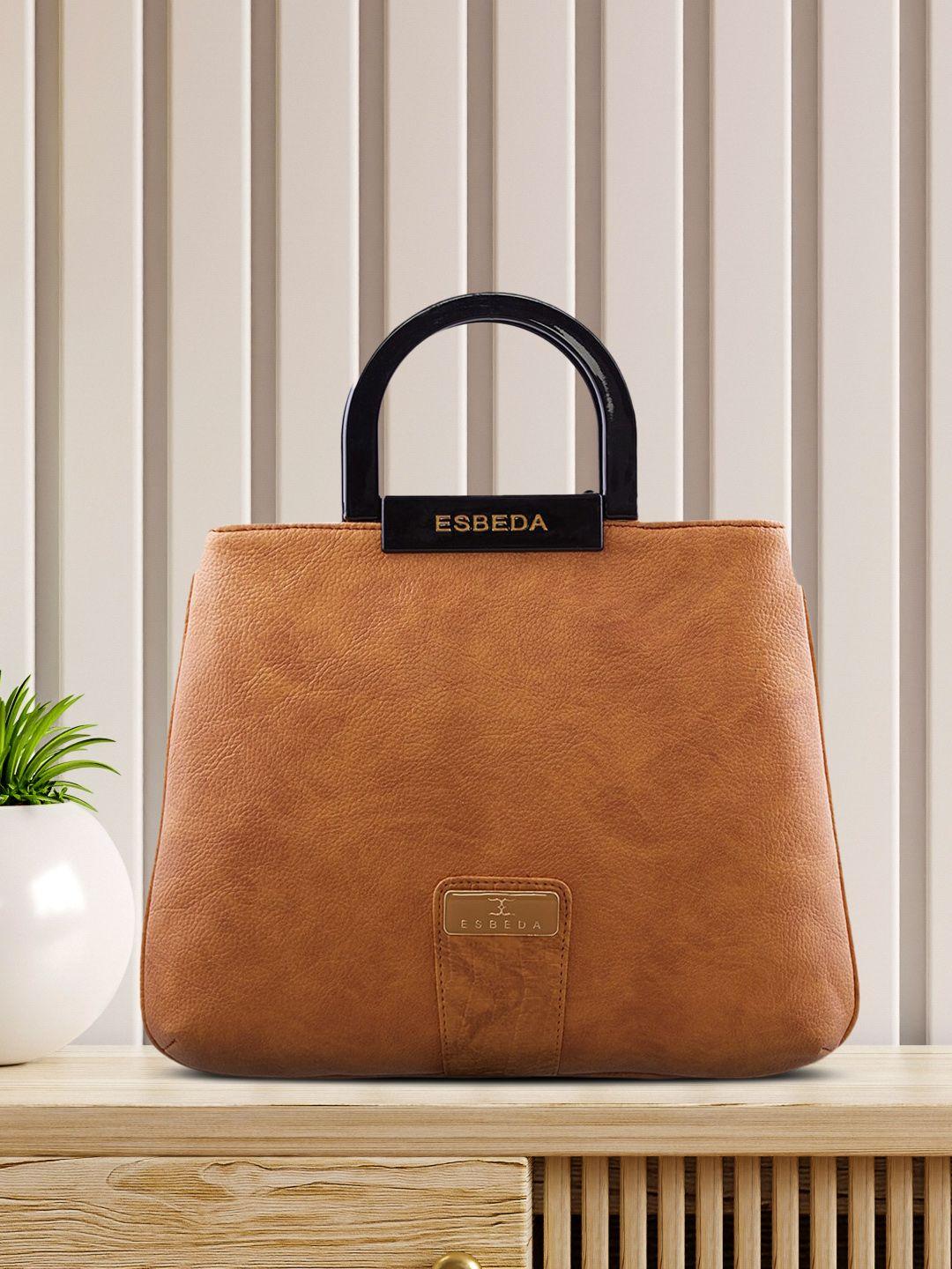 esbeda brown pu structured handheld bag