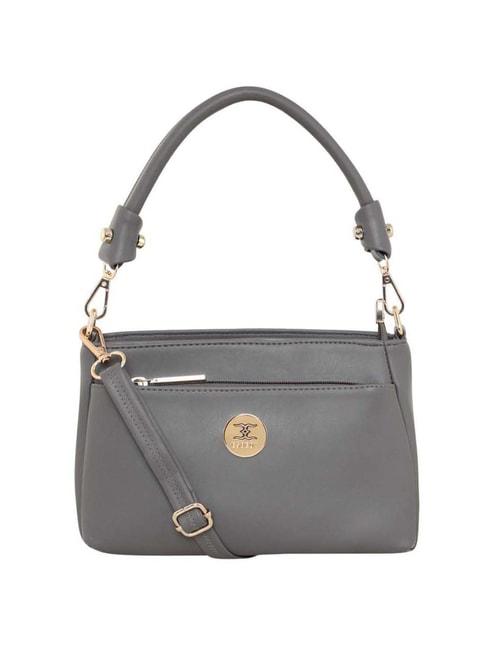 esbeda grey pu solid sling handbag