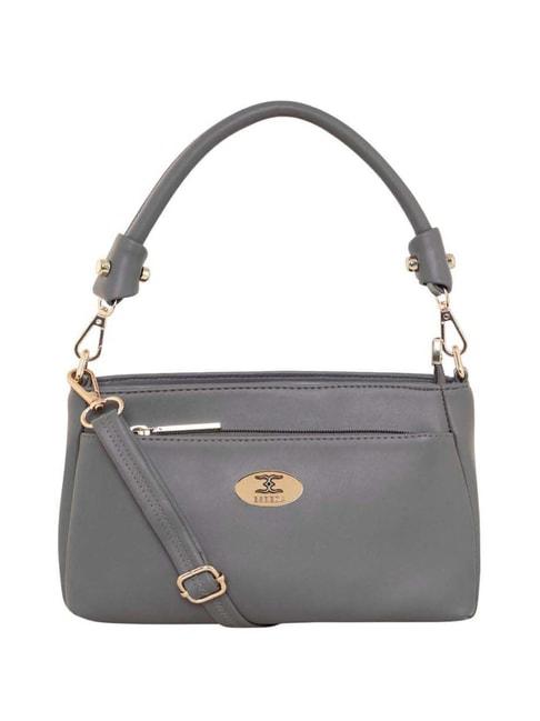esbeda grey pu solid sling handbag