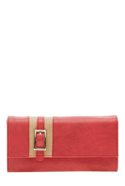 esbeda-red-&-beige-paneled-flap-wallet