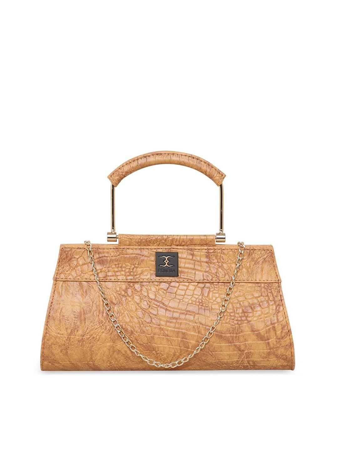 esbeda textured pu structured handheld bag with quilted