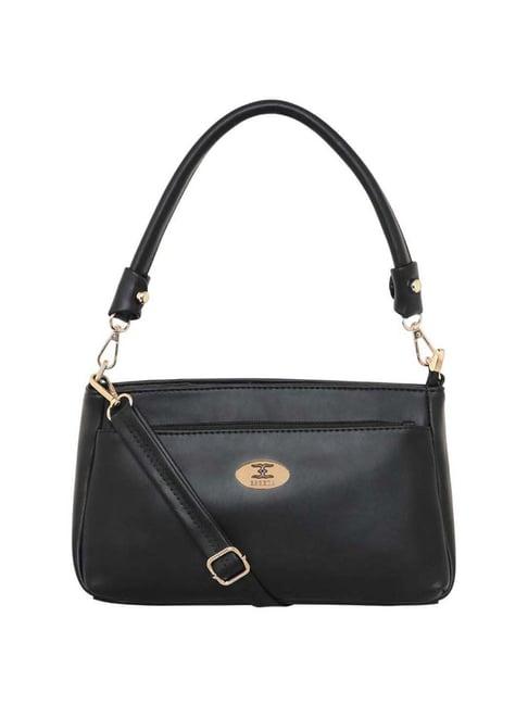 esbeda black pu solid sling handbag