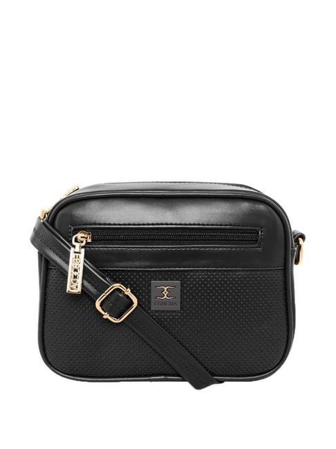 esbeda black textured small sling handbag