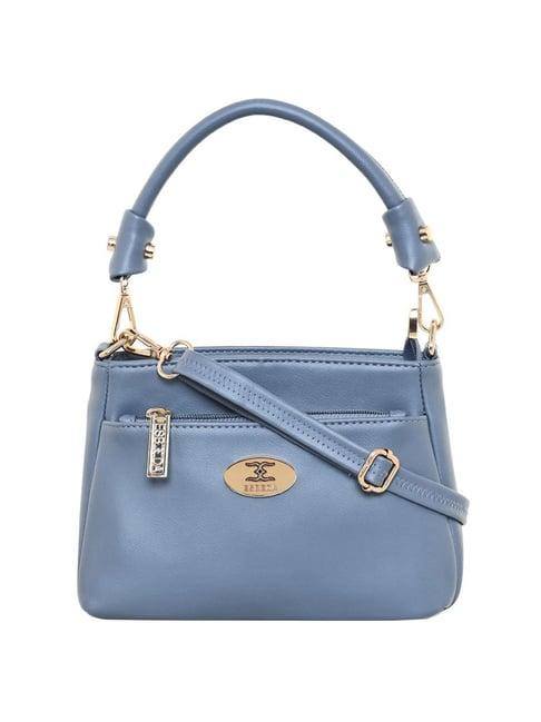 esbeda blue solid small sling handbag